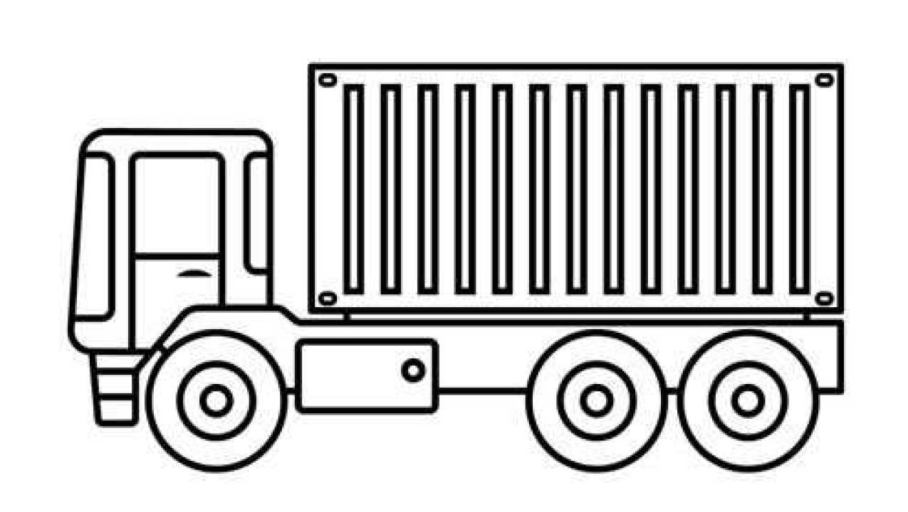 重型货车简笔画图片