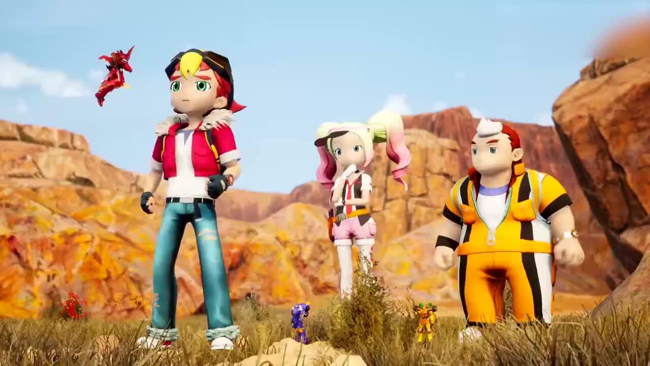 《爆速合体》沙漠里竟然会有机械兽?那个小孩子有危险!