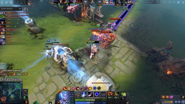 DOTA2 7.20露娜1v9 高速刷钱全场经济领先