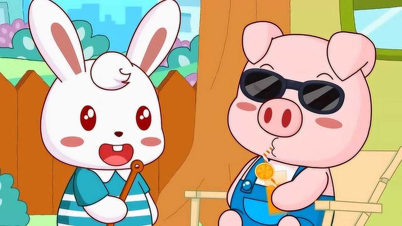 豆豆猪不想劳动因为劳动太累了还会流很多汗儿童好习惯