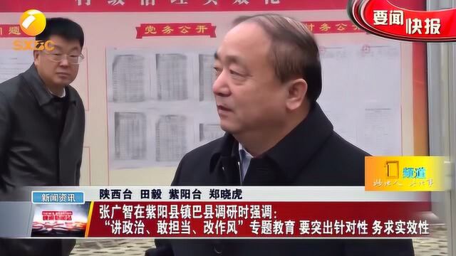 张广智在镇巴县调研“讲政治、敢担当、改作风”专题教育工作