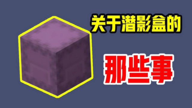 我的世界:潜影盒你不知道的7件事!用它当箱子=保险箱!