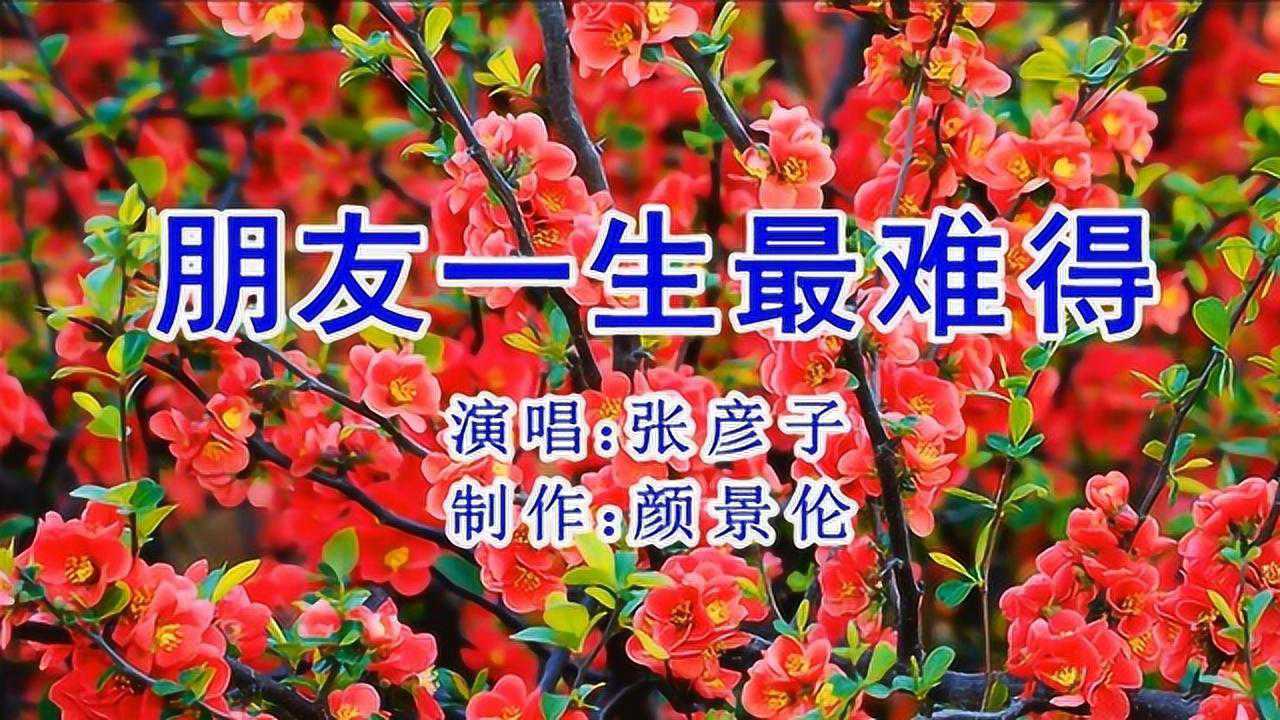 张彦子《朋友一生最难得》,人生难得一知己,珍惜友情!