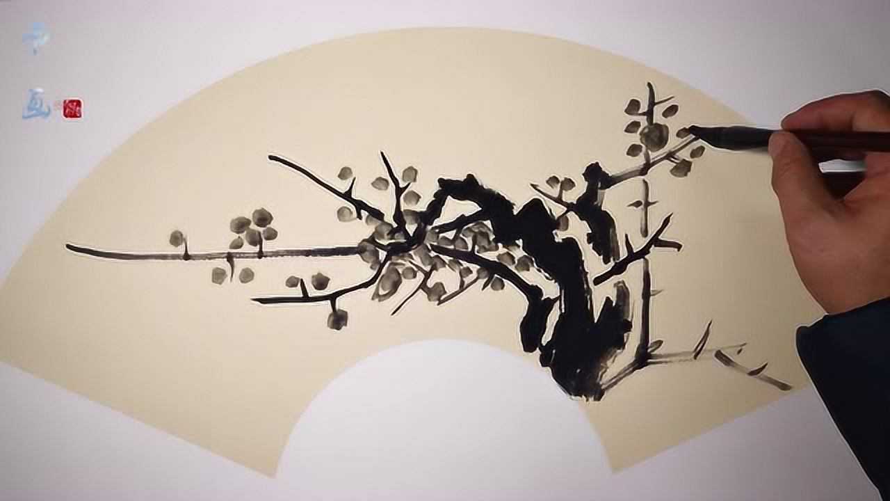 著名大师画的扇面:梅花梅花香自苦寒来