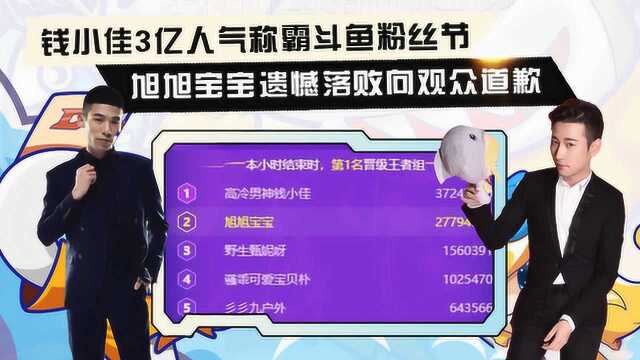 钱小佳3亿人气加冕斗鱼新一哥?旭旭宝宝遗憾落败向观众道歉