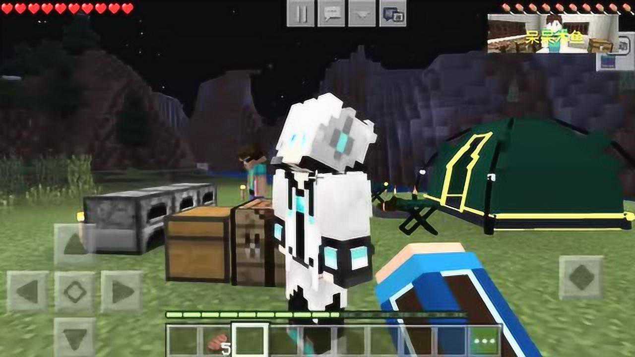 我的世界呆呆木鱼熊孩子带大家外出野炊爆爆怕晒黑躲帐篷里