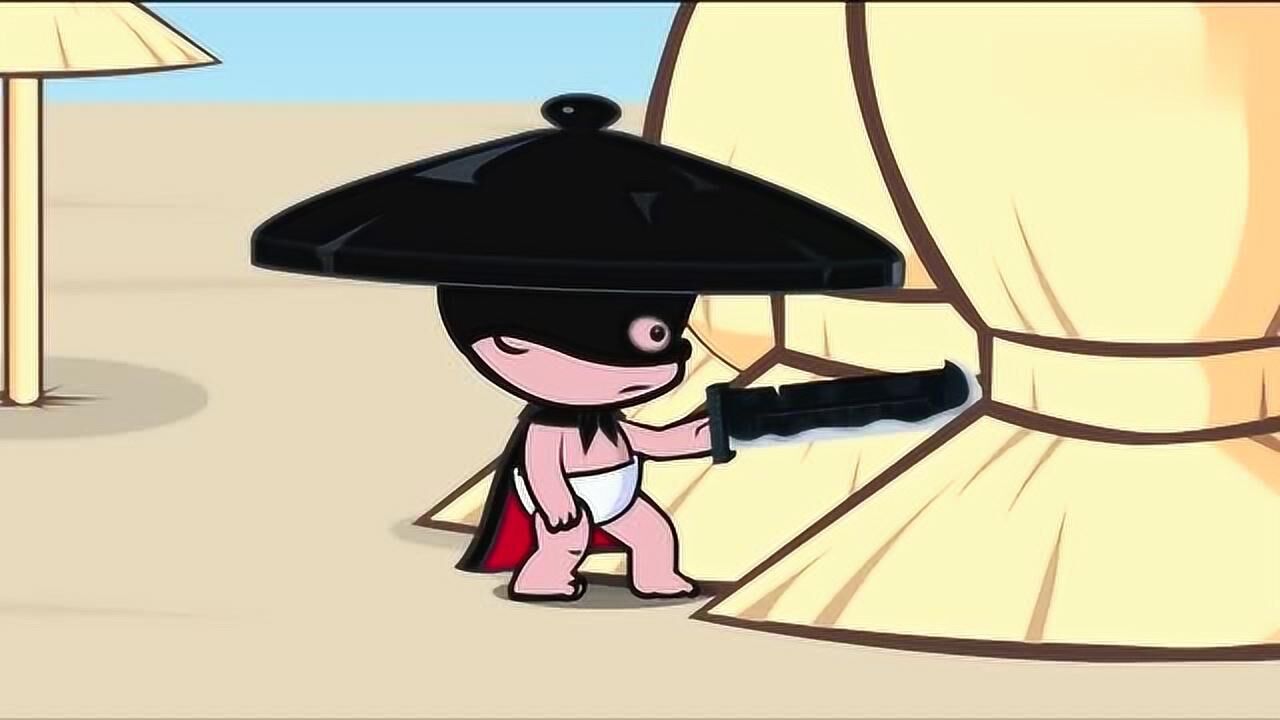 搞笑动画:从天而降的小破孩破锣侠