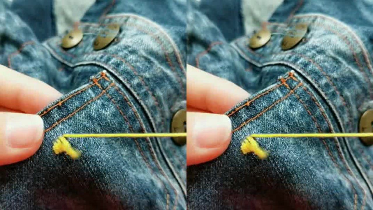 牛仔裤缝怎么拆图解图片