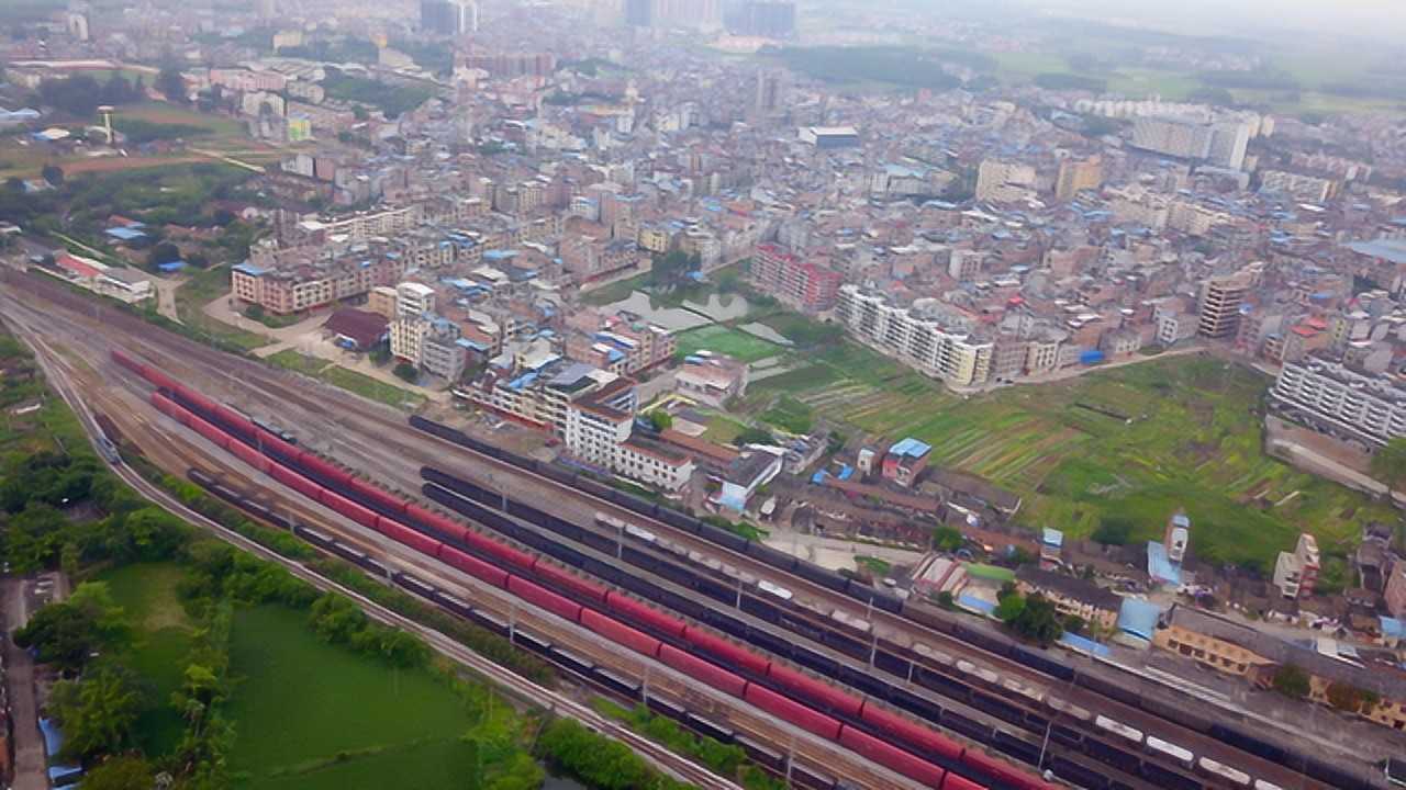 航拍全国重点镇-南宁宾阳黎塘镇 号称广西第一大镇