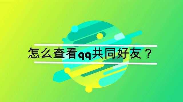 怎么查看qq共同好友?