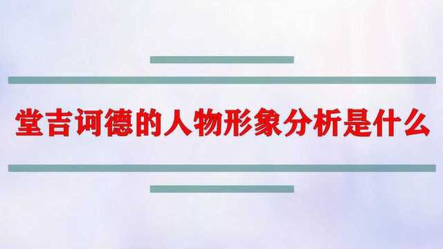 堂吉诃德的人物形象分析是什么