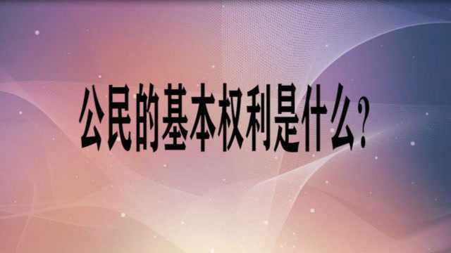 公民的基本权利是什么?