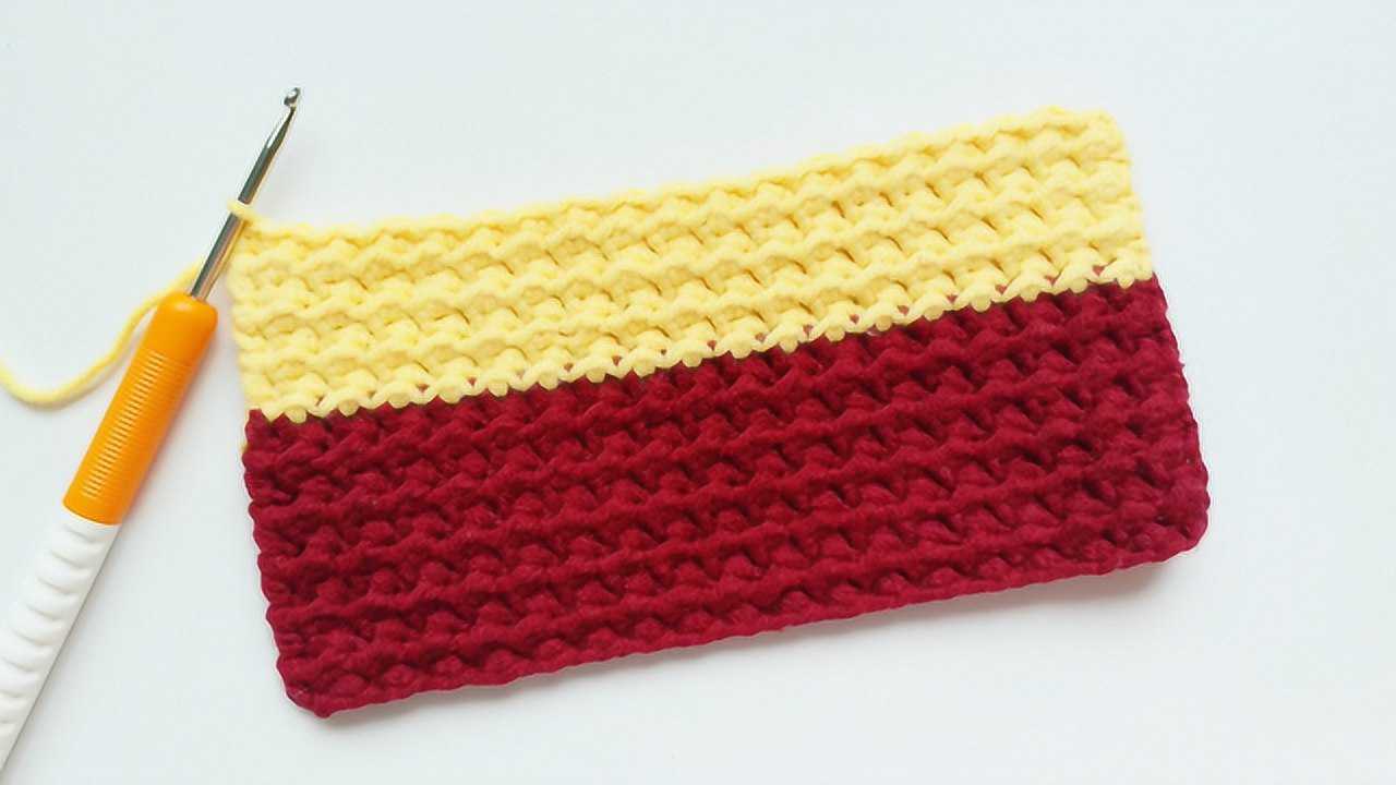 钩针编织中长针引拔针非常简单实用的密实花样