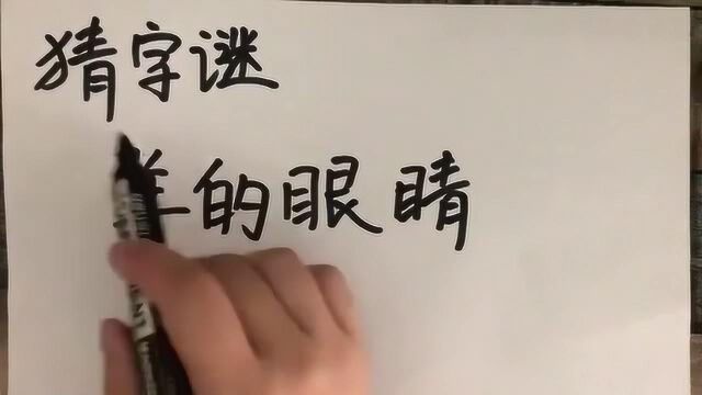 猜字谜羊的眼睛,是什么字这太容易了,我就能猜到