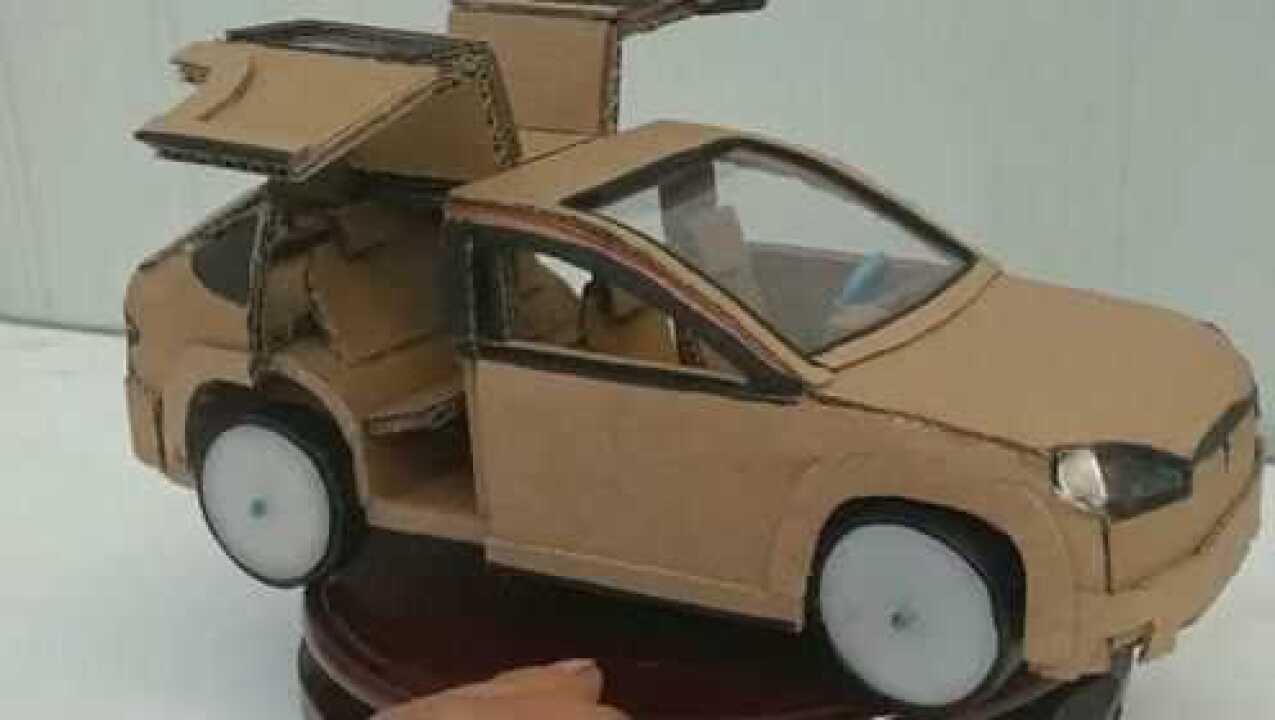 手工达人用纸壳做汽车模型,没想到还是时尚的海鸥门,真的太帅气了!