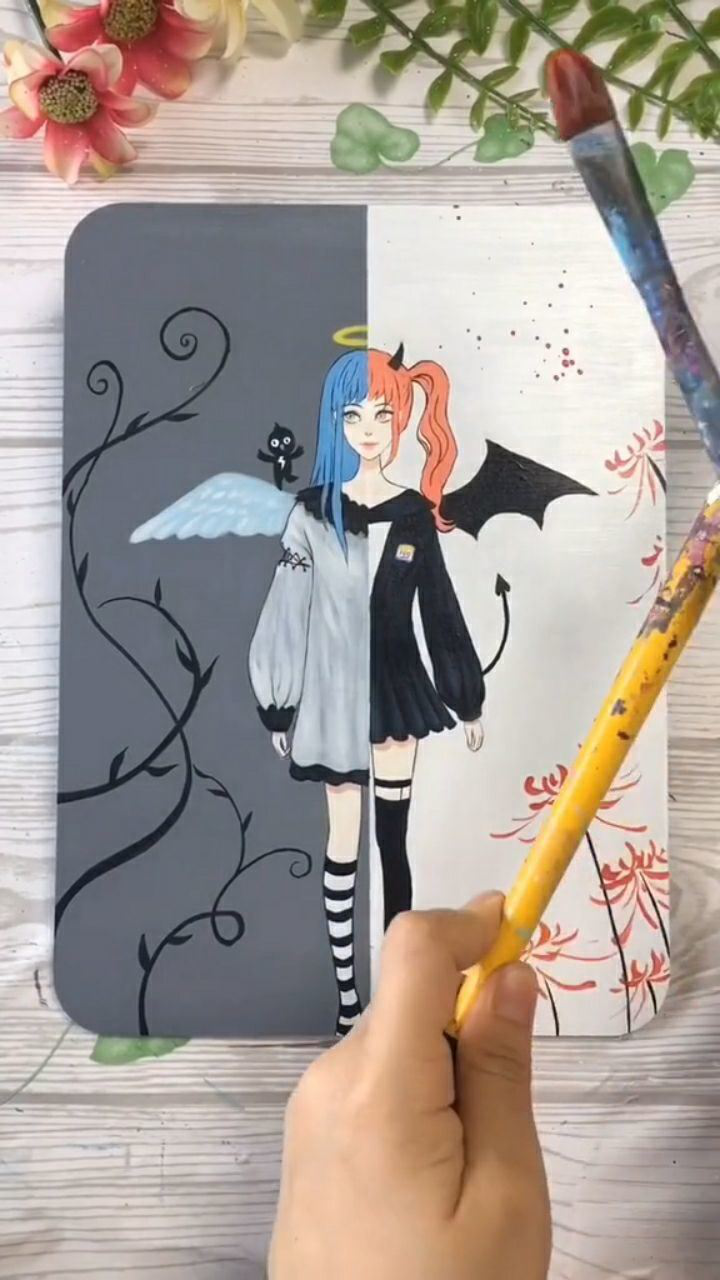 表妹画的天使和恶魔vs我画的天使和恶魔