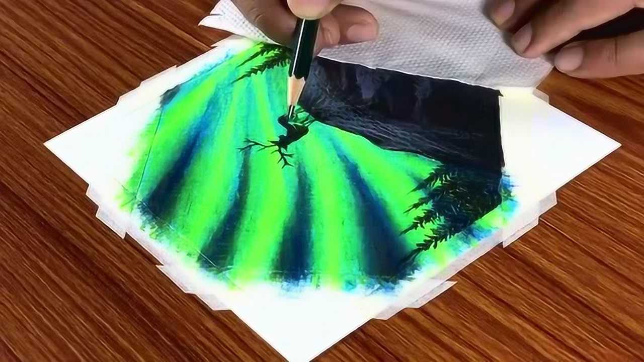 趣味艺术画:画可爱星空下的麋鹿