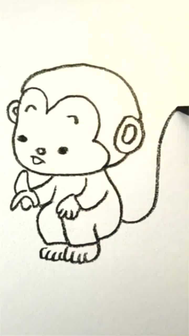 瘦猴的简笔画图片