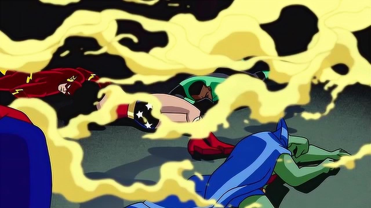 正义联盟众人来解救超人不料两人竟是假扮的众人被抓