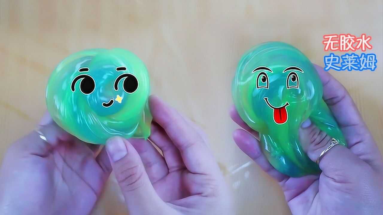 用洗手液和小苏打自制三种颜色的水晶泥颜色晕染后手感更柔软
