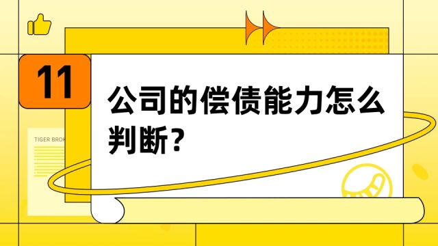 公司的偿债能力怎么判断?