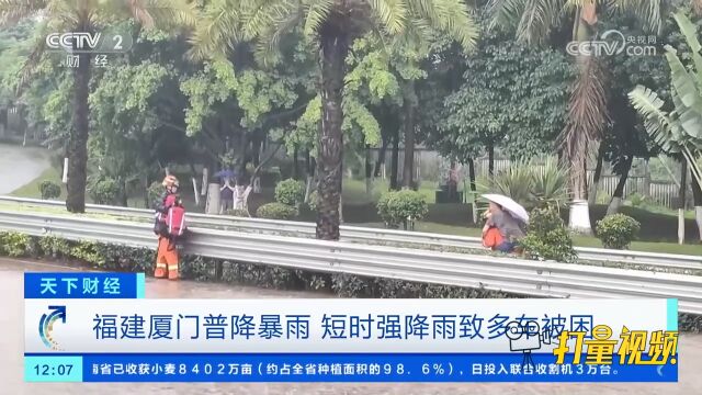 福建厦门普降暴雨,积水严重多车被困,水深可达腰部