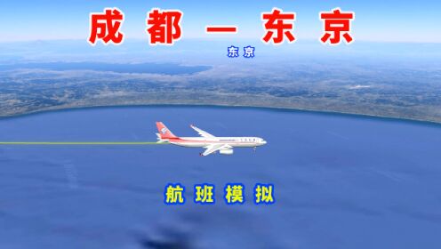 模拟成都飞东京航班，3745公里耗时4小时29分，飞越东海到东京都