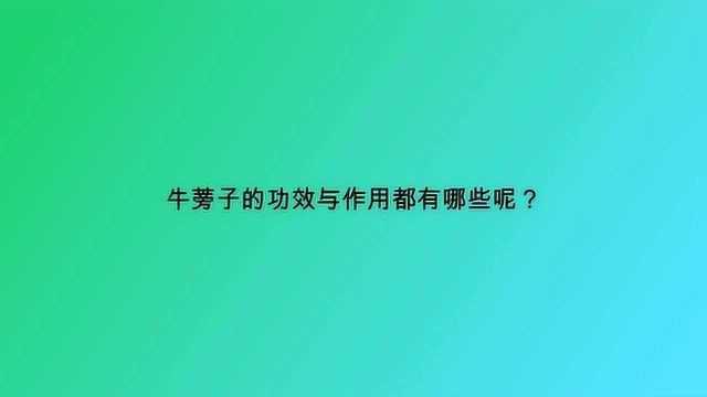 牛蒡子的功效与作用都有哪些呢?