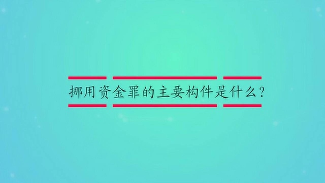 挪用资金罪的主要构件是什么?