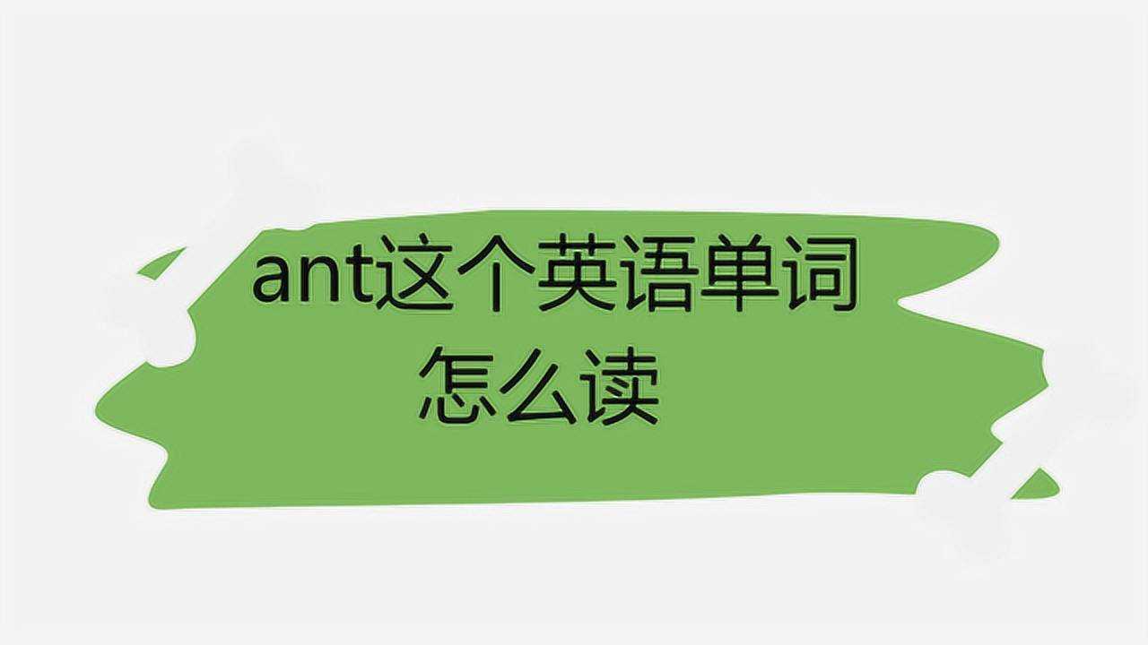 ant這個英語單詞怎麼讀_騰訊視頻