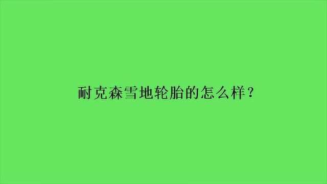 耐克森雪地轮胎的怎么样?