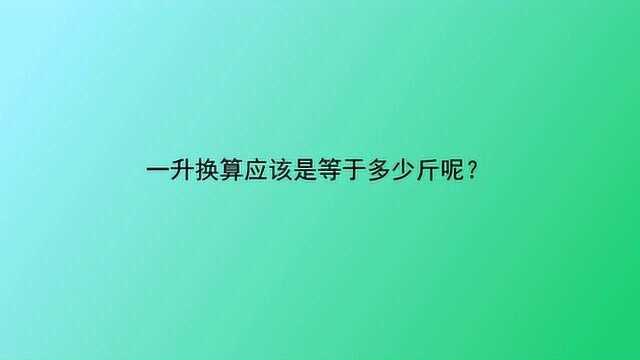 一升换算应该是等于多少斤呢?