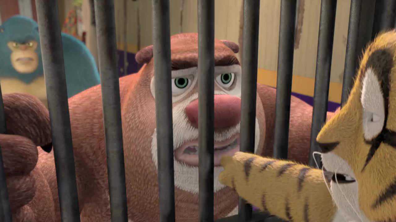 熊出没之熊心归来:被关进笼子里的熊二与吉吉,熊大发火了!