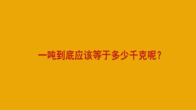 一吨到底应该等于多少千克呢?