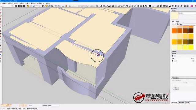 「草图蚂蚁」SketchUp教程SU创建天棚地面