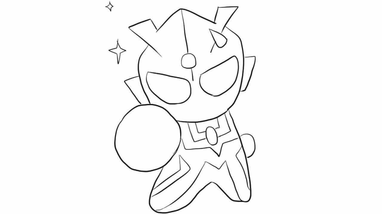 非常可爱的赛罗奥特曼简笔画,小朋友你们get到了吗