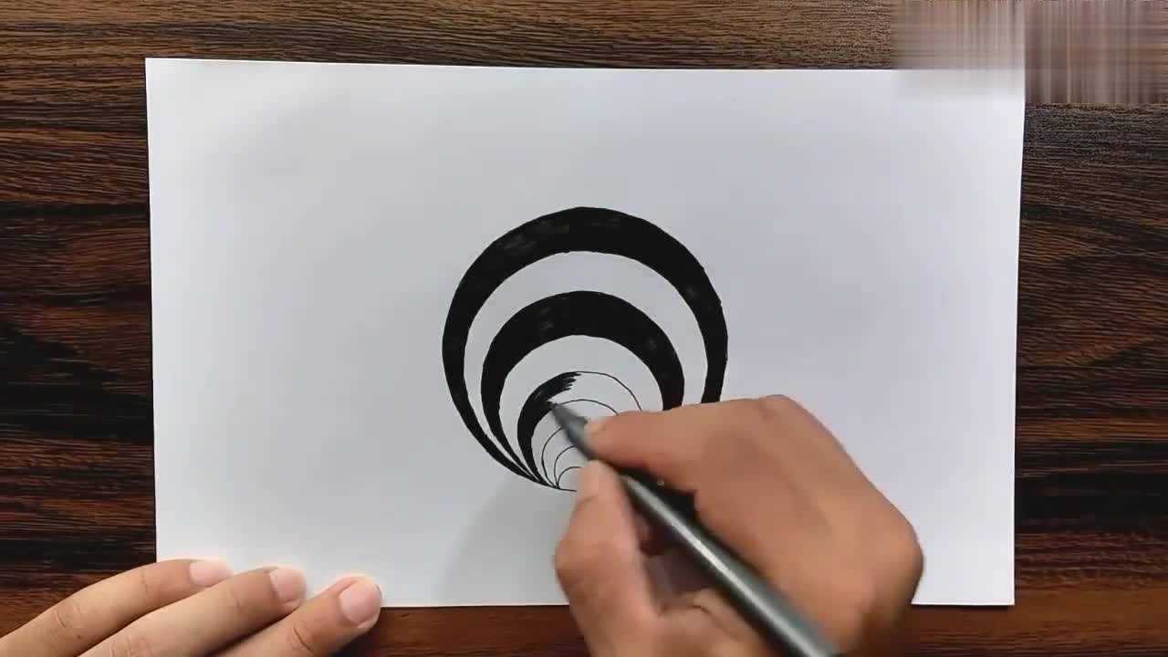 儿童最简单的立体画之漩涡简单几笔就搞定你get到了吗