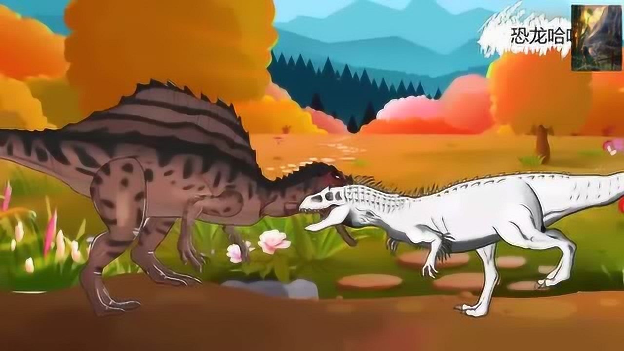 南方巨兽龙击杀棘背龙恐龙动漫特效