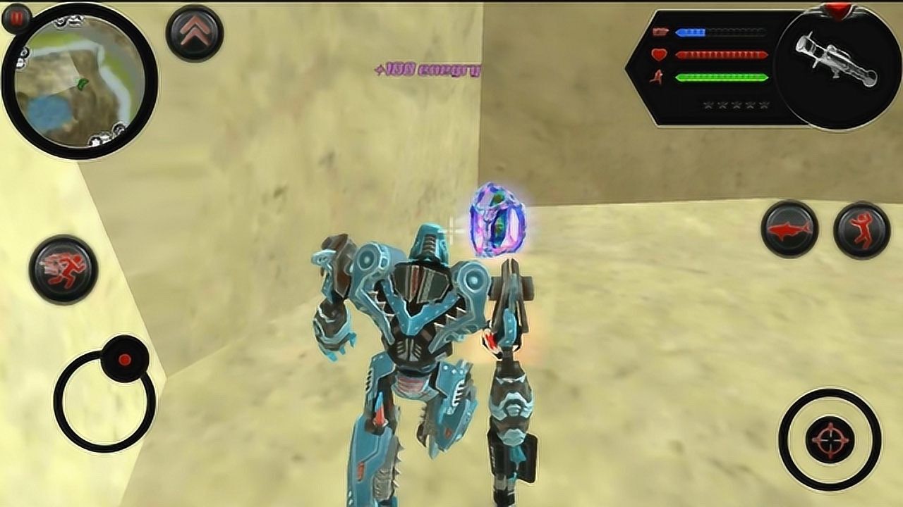 鲨鱼机器人英雄:机械鲨跑进山洞,躲避坏蛋们的攻击!