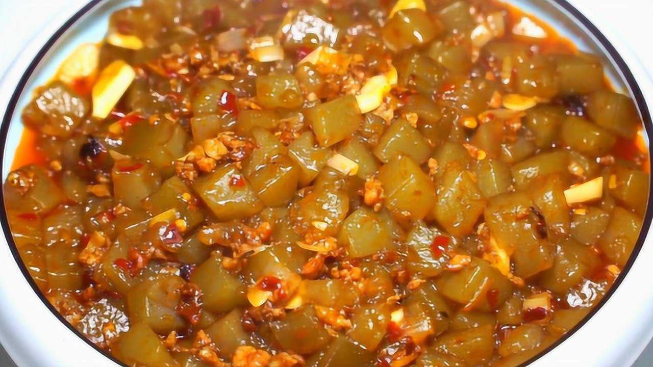 大厨教你做肉末炒凉粉,比小吃街做的还要好吃,你要不要在家试试