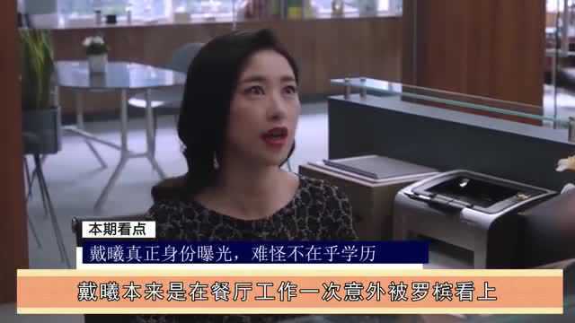 精英律师:戴曦真正身份曝光,难怪不在乎学历