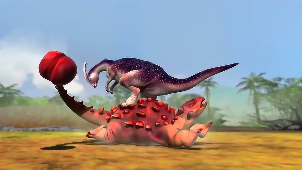 恐龙战争:副栉龙vs甲龙,食草恐龙大决战开始了