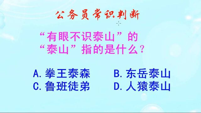 公务员常识判断,有眼不识泰山的泰山指什么,说东岳泰山的都错了