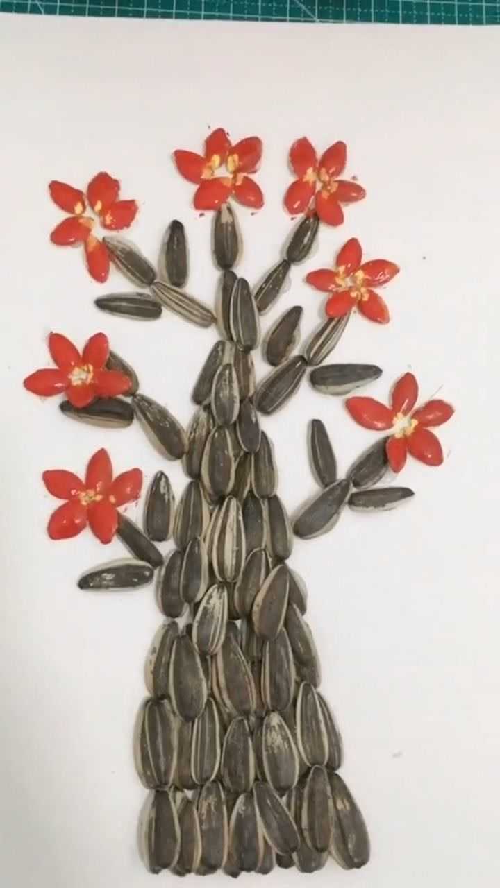 超简单的手工瓜子贴纸画各位家长学起来吧