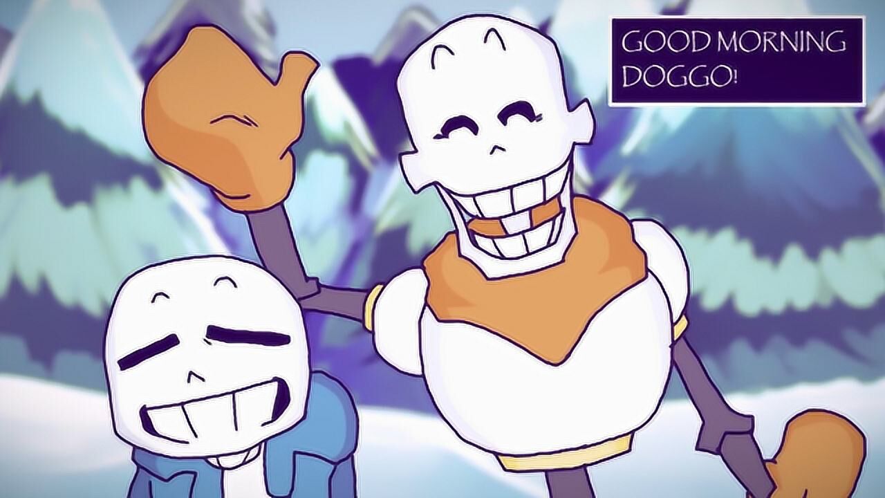 传说之下:sans和骷髅在寒冷的雪原一路驰骋,真是太帅了_腾讯视频