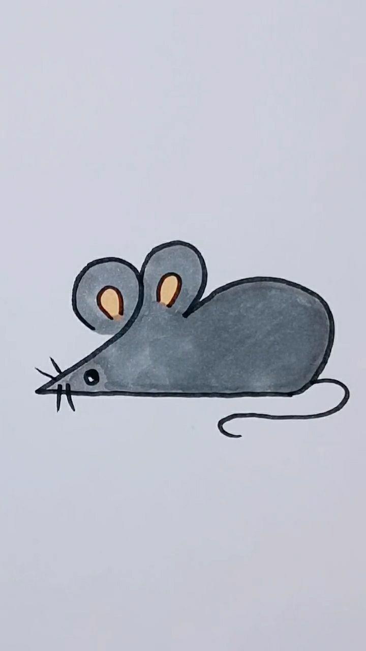 小老鼠绘画教程来了,小孩子一看就会