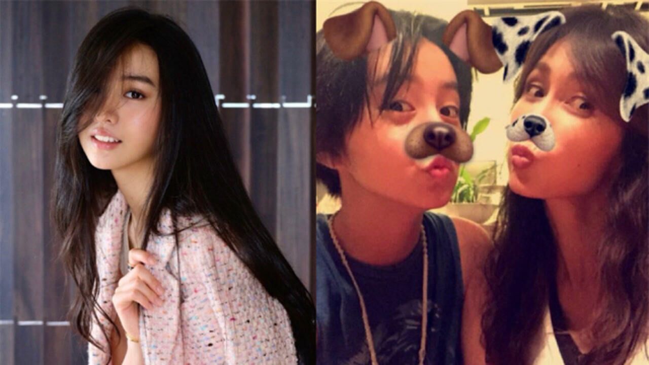 木村光希分享和妈妈三年前合照 短发背心清爽帅气 母女俩对镜嘟嘴温馨