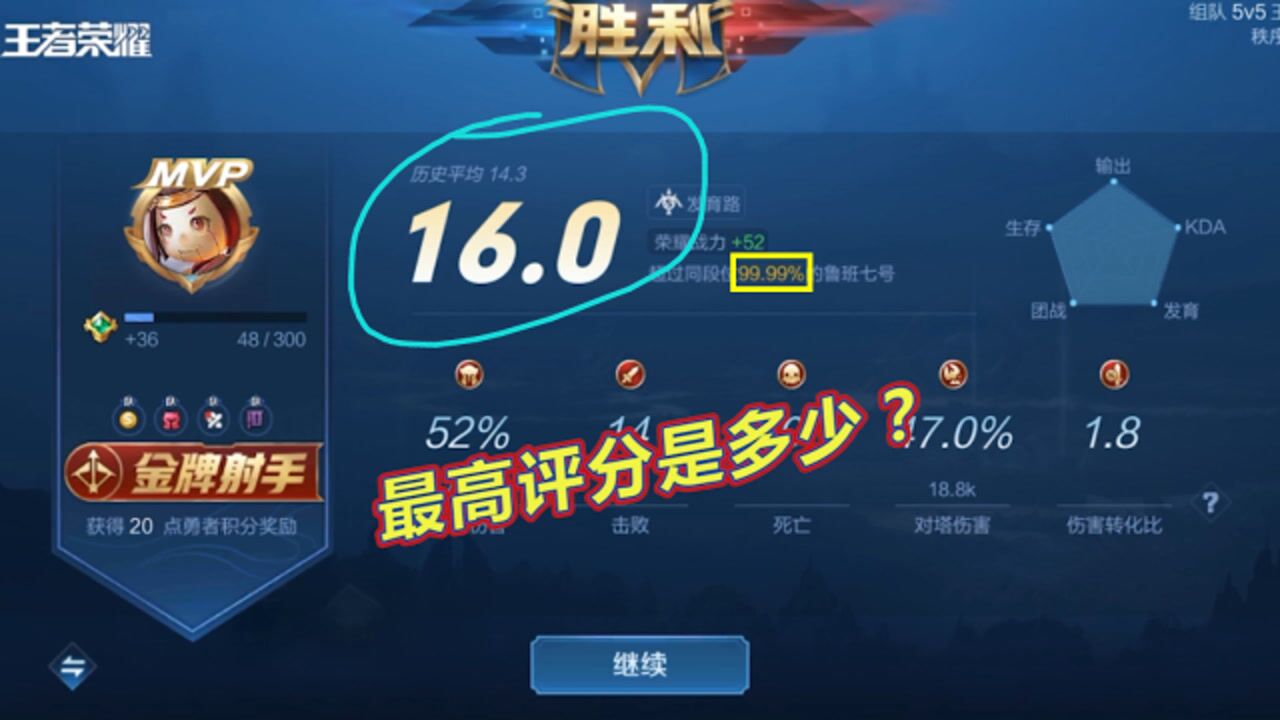 王者荣耀:对局结算最高只有16分吗?也有玩家创造过奇迹