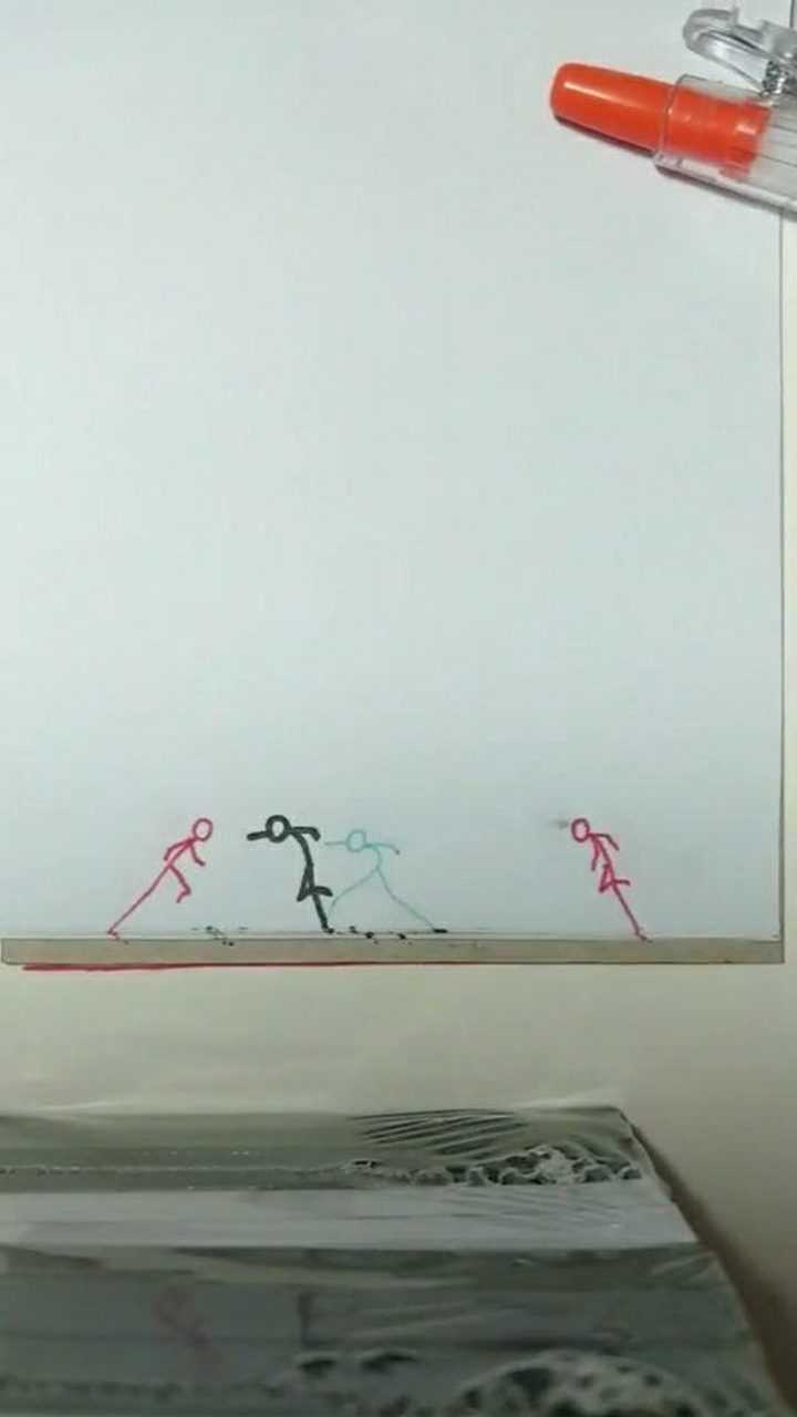 火柴人格斗,好好膜拜一下,好好学学大佬的画法吧