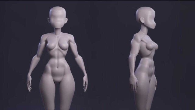 「3D建模」ZBrush人体雕刻入门认识女性人体结构/比例